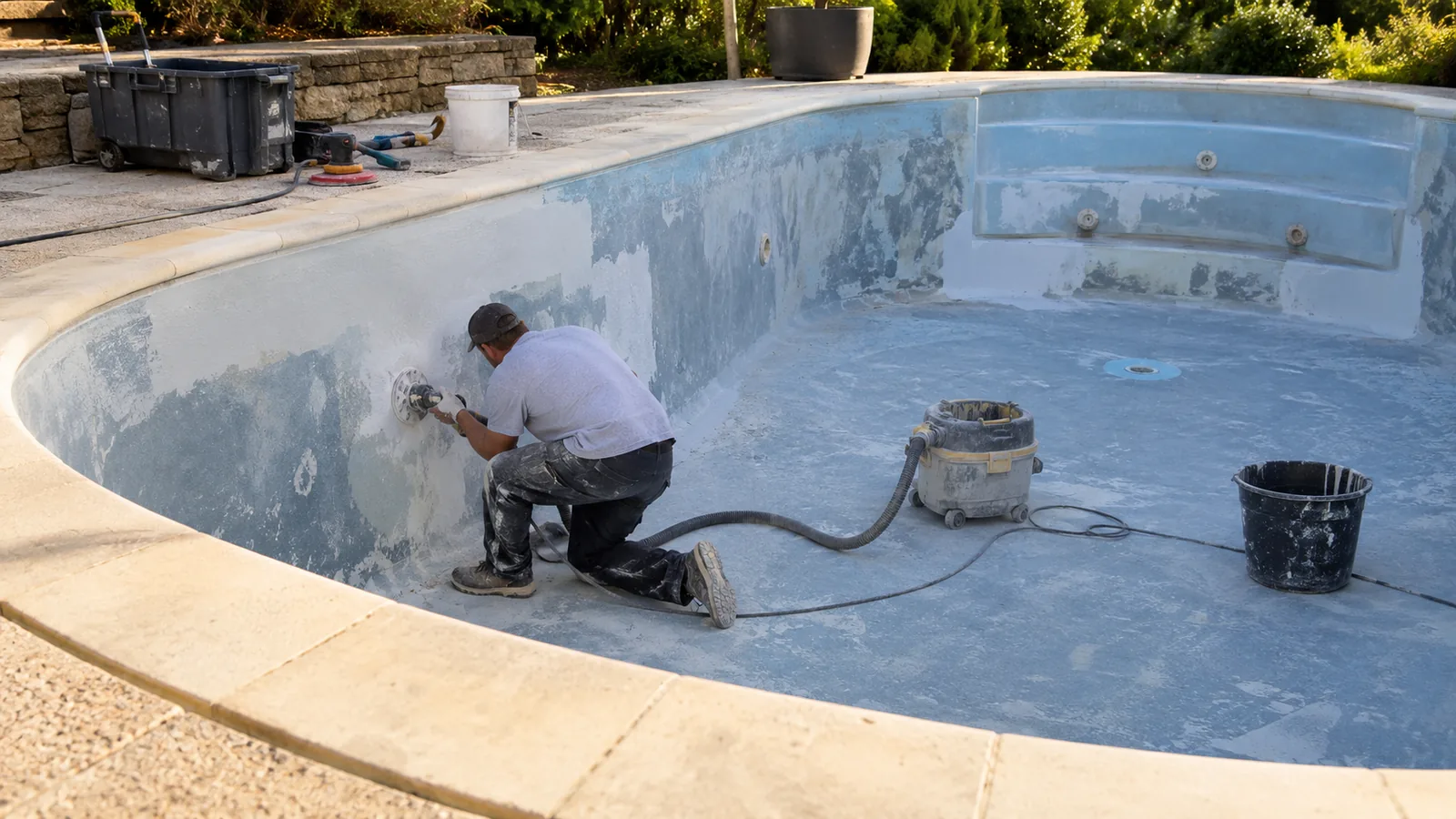 Rénover une piscine coque : osmose, blanchiment, fissures