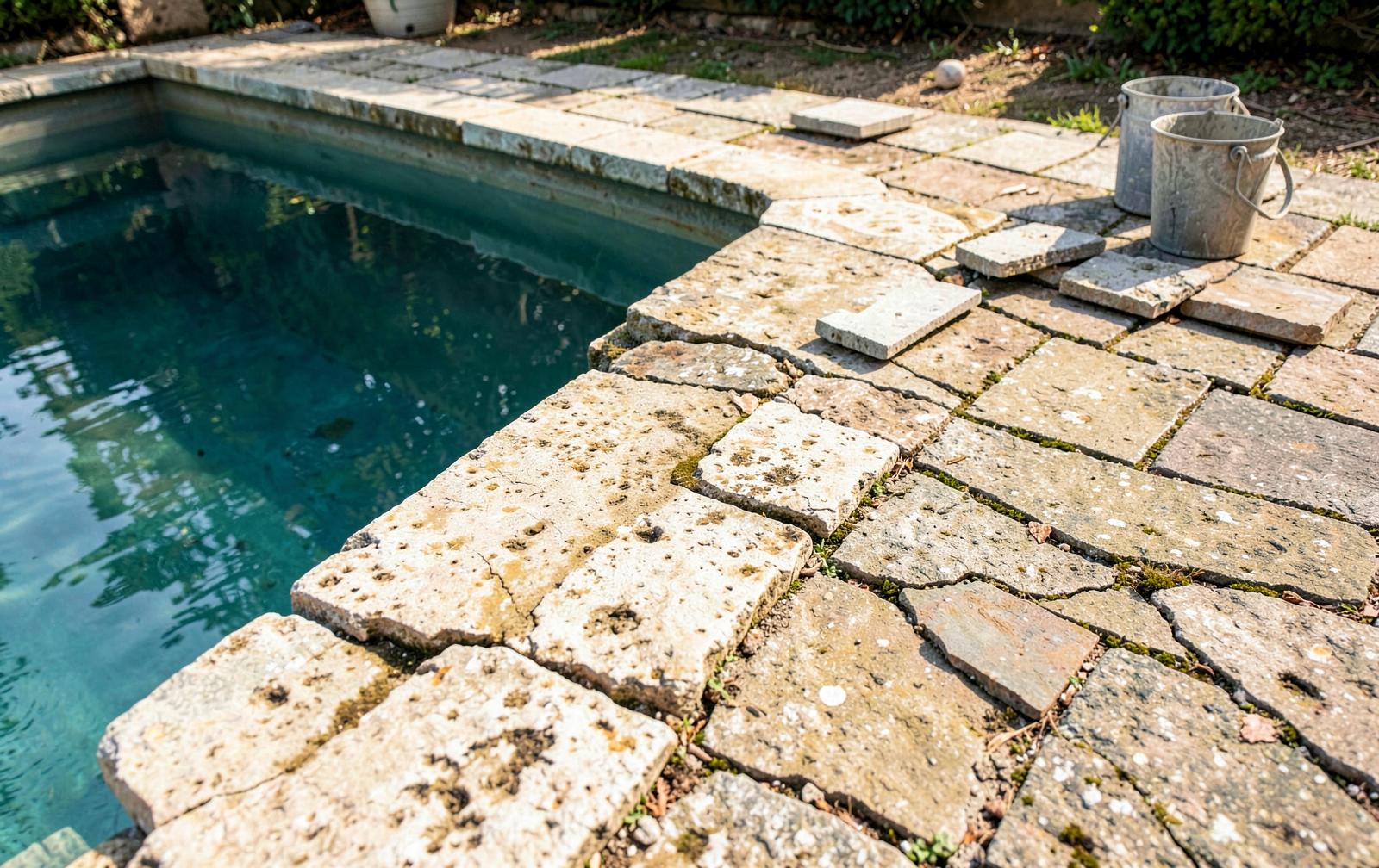 Beckenrandsteine und Poolterrasse renovieren